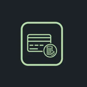 Slotbunny Symbol zum Erfüllen von Einzahlungsanforderungen, das eine Kreditkarte und einen Münzstapel mit einem Häkchen illustriert.