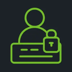 SlotBunny Casino Login-Icon mit einem neon-grünen Vorhängeschloss und einer Benutzerfigur.