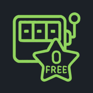 SlotBunny Casino Starte dein Spiel-Icon mit einer neon-grünen Spielautomaten-Darstellung und einem '0 FREE'-Stern.