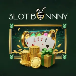 Digitale Anzeige für Slot Bonny mit Spielautomaten, Spielkarten, Goldmünzen und Geschenken.